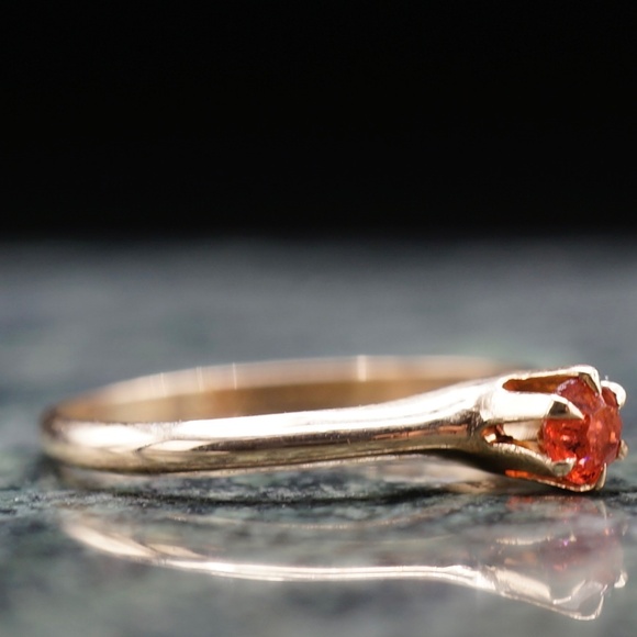 c.1900 Ostby & Barton Paste Stone Ring 10k Solid Gold Tiffany Setting sz3 - Picture 7 of 12